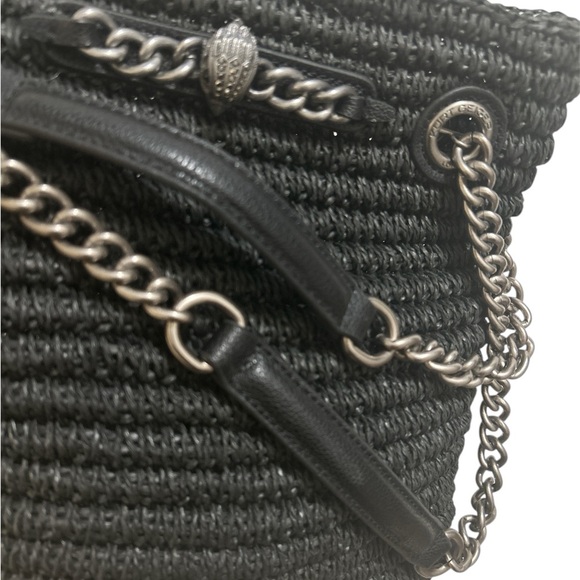 Kurt Geiger Chelsea raffia Tote Bag with matted gun metal strap - Picture 5 of 12